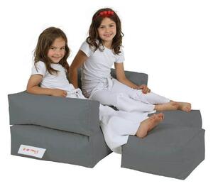 Set fotoliu cu 2 taburete pentru copii 248FRN1228, gri, poliester, 100