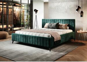 Pat MAGGIE SR 180x200, stofa catifelata verde - Riviera 38, cu suport