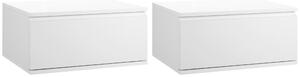HOMCOM Set 2 Noptiere Suspendate cu Sertar, Design Modern pentru Dormitor și Living, PAL și MDF, Dimensiuni 49x38x23cm, Alb Elegant | Aosom Romania