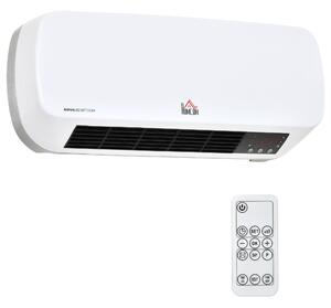 Soba Electrica de Perete Incalzitor cu Telecomanda Timer Temperatura Reglabila Timer 12h, Alb HOMCOM | Aosom RO