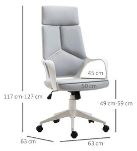 HomCom scaun ergonomic cu spatar inalt 63x63x 117-127cm | AOSOM RO