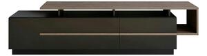 Comoda TV Pia, negru/nuc, PAL melaminat, 180x39x46 cm
