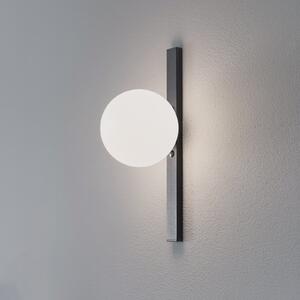 ALDEX Aplică de perete Garda, negru, metal, sticlă, 1 bec, reglabil, Negru, Camera de zi / sufragerie, Metal, Modern