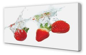 Tablouri canvas fundal alb de apă căpșuni