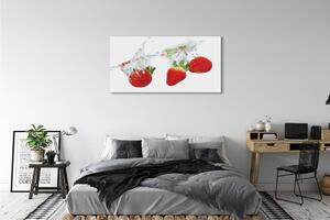 Tablouri canvas fundal alb de apă căpșuni