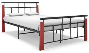 Cadru de pat, 120x200 cm, metal și lemn masiv de stejar