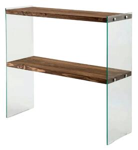 Comoda VENEDIK, nuc, sticla/lemn, 90x30x80 cm