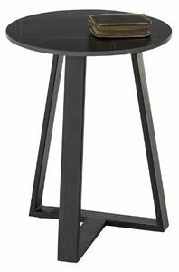Masuta cafea Jason 2, negru cu efect de marmura, ceramica/metal, 40x50