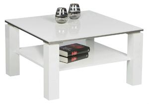 Masuta cafea Romy mini, alb lucios, PAL melaminat, 75x75x41 cm