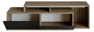 Comoda TV Nexera, negru/nuc, PAL melaminat, 150x35x43 cm