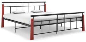 Cadru de pat, 180x200 cm, metal și lemn masiv de stejar