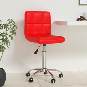 Scaun de birou rotativ, roșu, piele ecologică