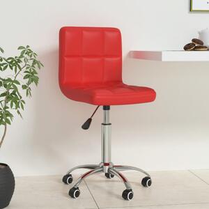 Scaun de birou rotativ, roșu vin, piele ecologică
