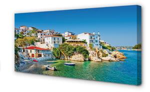 Tablouri canvas Grecia clădirilor Coasta Mării