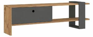 Comoda TV OVA, stejar/gri antracit, PAL melaminat, 120x25x37 cm