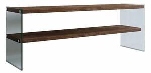 Comoda TV TV103, nuc, sticla/lemn, 120x35x45 cm