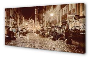 Tablouri canvas Gdańsk oraș vechi de noapte