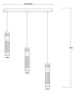 Pendul LED pe cablu AMBIENTE 3xLED/6W/230V 3000/4000/6000K crom lucios