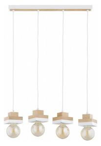 Lustră suspendată pe cablu MIKO 4xE27/15W/230V alb/bej