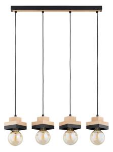 Lustră suspendată pe cablu MIKO 4xE27/15W/230V negru/bej