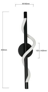 Aplica LED de perete MELECA, 12 W, 230 V, 3000/4000/6000 K, negru