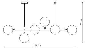 Candelabru pe cablu ALISA, 6x E14/40W/230V, negru