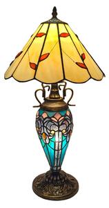 Brilagi - Lampă de masă Tiffany FOLIA din vitralii, 1xE27/60W/230V + 1xE14/40W