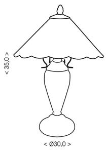 Brilagi - Lampă de masă Tiffany FOLIA din vitralii, 1xE27/60W/230V + 1xE14/40W