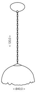 Brilagi - Candelabru Tiffany SIENNA cu vitralii pe lanț 1xE27/60W/230V, diam. 40 cm