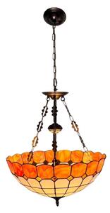 Brilagi - Lustră Tiffany SIENNA, cu vitralii, pe lanț, 3xE27/60W/230V, diam. 50 cm