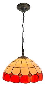 Brilagi - Candelabru Tiffany SIENNA cu vitralii pe lanț 1xE27/60W/230V, diam. 40 cm