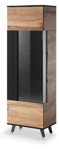 Vitrina RANDOM, stejar wotan/negru, PAL furniruit/polipropilena, 60x40