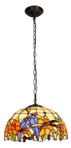 Brilagi - Lustru Tiffany din vitralii JUNGLE, cu lanț, 1x E27/60W/230V, diametru 40 cm