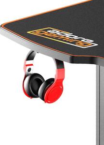 Birou Gaming Adore CARBON SERIES X9, 140 x 66 x 75 cm, suprafata carbon, mousepad, USB gamepad holder, suport pentru casti si pahar, cutie cabluri