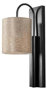 Lampa perete BASTON-3461, negru/crem, metal/material textil, 14x20x42