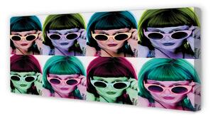 Tablouri canvas ochelari de păr colorate pentru femeie