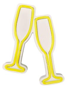 Aplica de Perete Neon Champagne Glasses, 29 x 21 cm