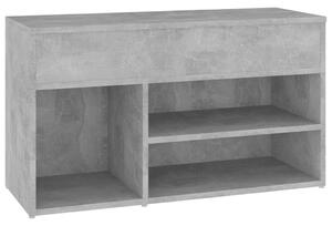 Banchetă pantofar, gri beton, 80x30x45 cm, PAL