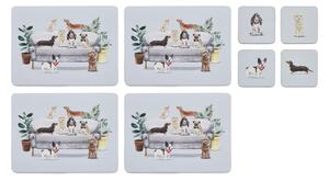 Set cu suporturi farfurii și coasters 8 buc. Curious Dogs – Cooksmart ®