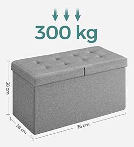 Bancuta hol cufar cu depozitare, Songmics, Gri, 76x38x38 cm