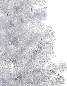 Brad Crăciun artificial pre-iluminat/suport argintiu 150 cm PET