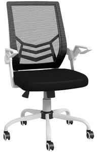 Vinsetto Scaun de Birou Ergonomic cu Înălțime Reglabilă și Brațe Rabatabile Pivotant la 360°, 62,5x55x94-104 cm, Negru | Aosom Romania