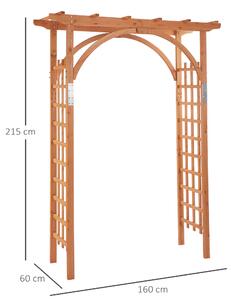 Arc Palnte Cataratoare de Gradina din lemn Outsunny, grila in partile laterale | Aosom RO