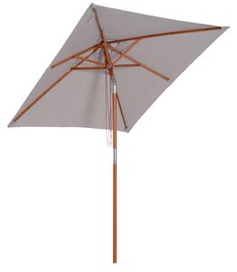 Outsunny Umbrela de Gradina Reglabila Design Modern di Lemn 2x1.5m, Gri | Aosom Ro