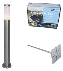 Lampă de stâlp exterioară modernă din oțel cu opalin 80 cm IP44 - Rox