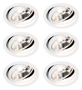 Set 6 becuri Spot modern încastrat alb reglabil - Chuck 111