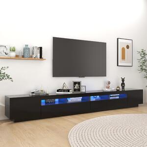 Comodă TV cu lumini LED, negru, 300x35x40 cm
