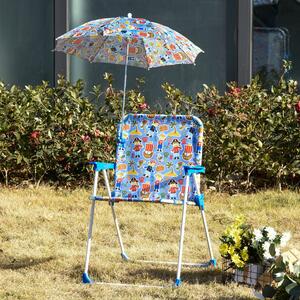 Outsunny Scaun Pliabil pentru Copii cu Umbrela Parasolar pentru Mare si Camping