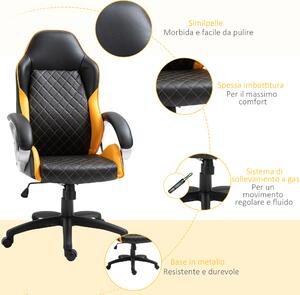 Scaun ergonomic birou, Inaltime Reglabila Balansoar si Roti Vinsetto | Aosom RO