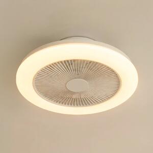 Lindby Ventilator de tavan cu LED Vedin, alb, curent continuu, Ø 45 cm, RGBW, reglabil, Alb, Camera de zi / sufragerie, Plastic, Modern